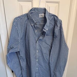 Blue Gingham LL Bean Kennebunk Sport shirt XXL Slightly Fitted